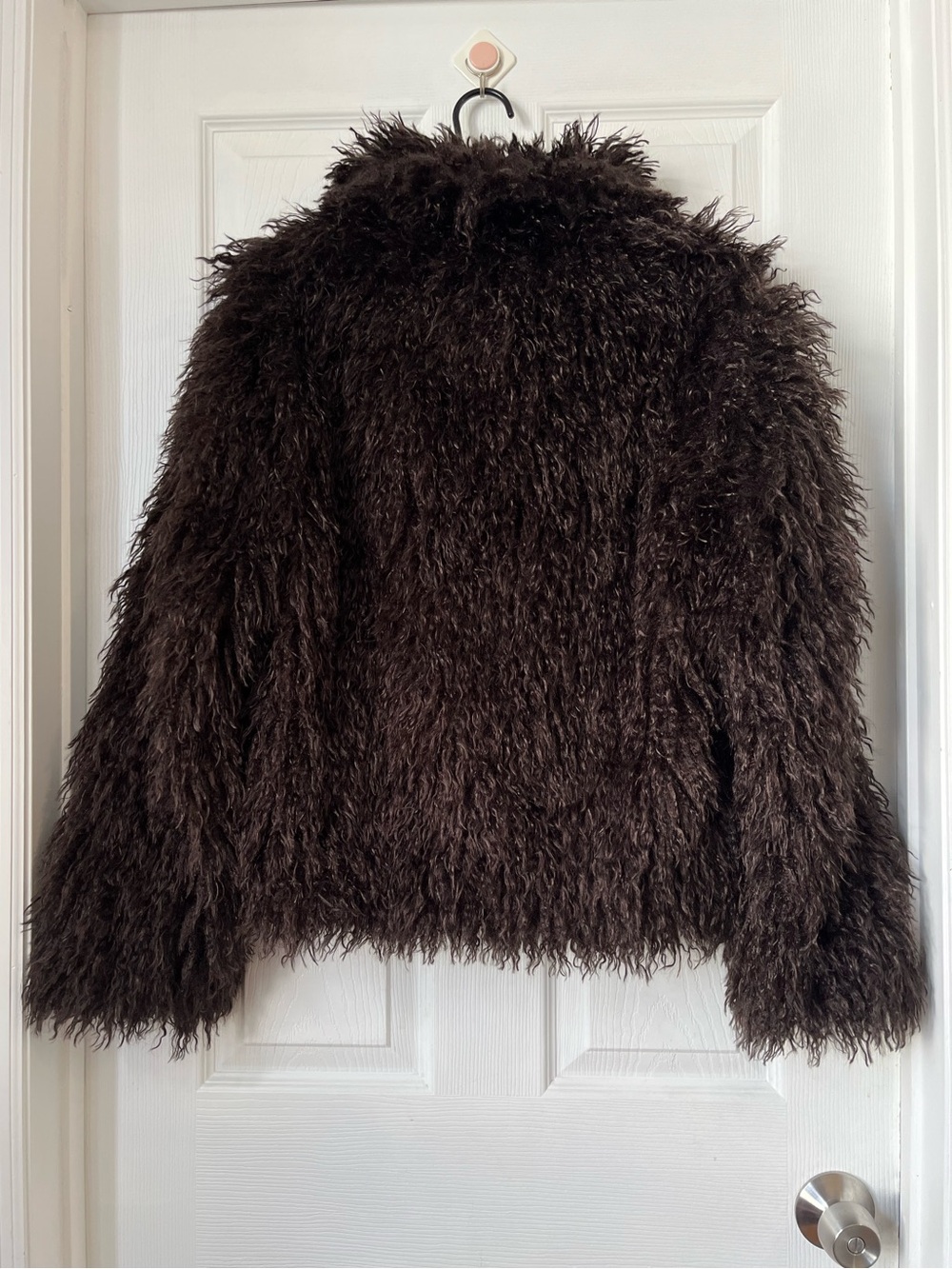 Lucky brand Shaggy brown Faux Fur Jacket coat size M - Picture 2 of 11
